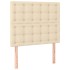 Cama box spring con colchón tela color crema 90x200