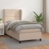 Cama box spring con colchón cuero sintético capuchino 90x200