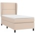 Cama box spring con colchón cuero sintético capuchino 90x200