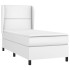 Cama box spring con colchón cuero sintético blanco 100x200