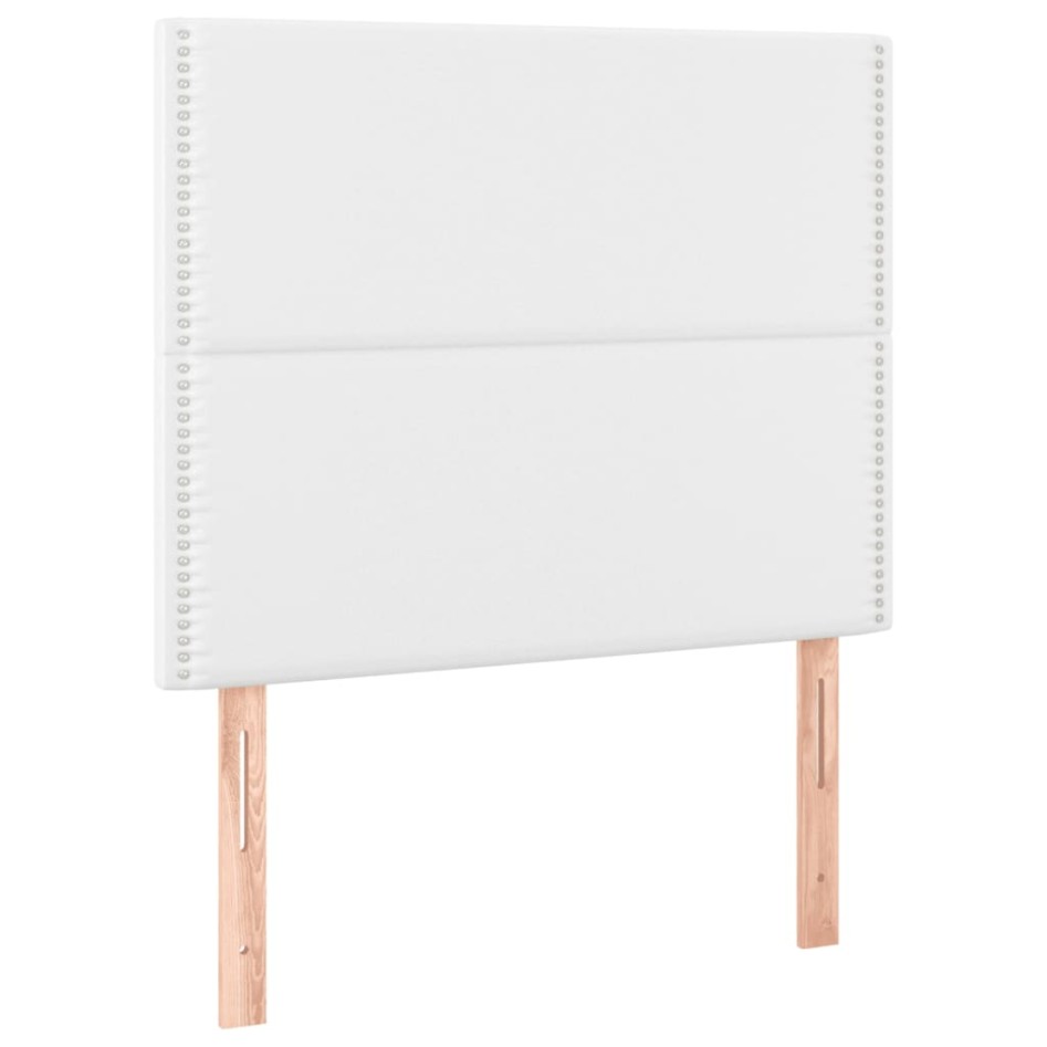Cama box spring con colchón cuero sintético blanco 100x200
