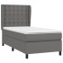 Cama box spring con colchón cuero sintético gris 80x200