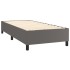 Cama box spring con colchón cuero sintético gris 80x200
