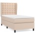 Cama box spring con colchón cuero sintético capuchino 90x190