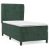 Cama box spring con colchón terciopelo verde oscuro 80x200