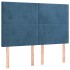 Cama box spring con colchón terciopelo azul oscuro 140x200