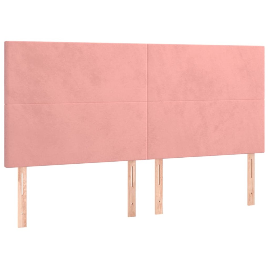 Cama box spring con colchón terciopelo rosa 180x200