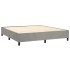 Cama box spring con colchón terciopelo gris claro 160x200