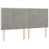 Cama box spring con colchón terciopelo gris claro 160x200