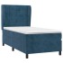 Cama box spring con colchón terciopelo azul oscuro 100x200