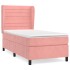 Cama box spring con colchón terciopelo rosa 80x200