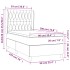 Cama box spring con colchón terciopelo gris oscuro 90x190