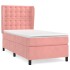Cama box spring con colchón terciopelo rosa 80x200