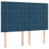Cama box spring con colchón terciopelo azul oscuro 140x200