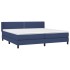 Cama box spring con colchón tela azul 200x200