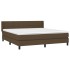 Cama box spring con colchón tela marrón oscuro 160x200