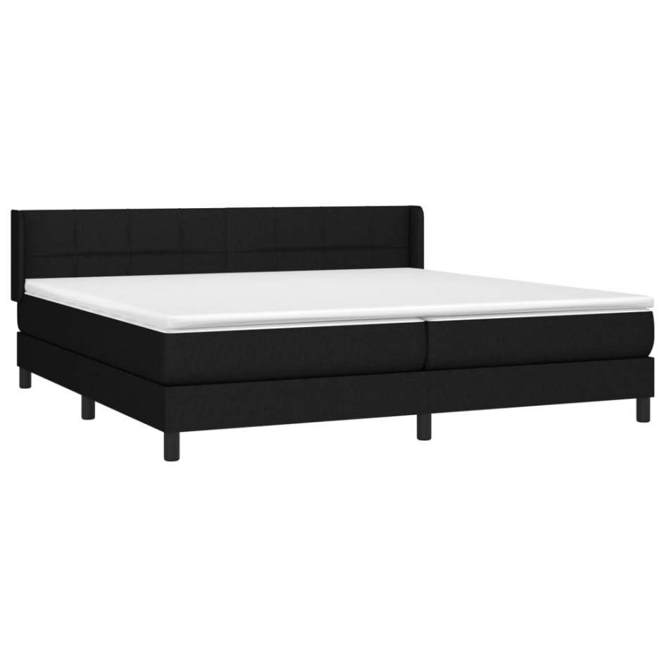 Cama box spring con colchón tela negro 200x200