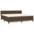 Cama box spring con colchón tela marrón oscuro 200x200