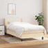 Cama box spring con colchón tela color crema 80x200