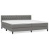 Cama box spring con colchón tela gris oscuro 200x200