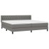 Cama box spring con colchón tela gris oscuro 200x200