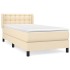 Cama box spring con colchón tela color crema 100x200