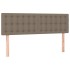 Cama box spring con colchón tela gris taupe 140x200