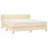 Cama box spring con colchón tela color crema 160x200