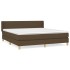 Cama box spring con colchón tela marrón oscuro 180x200