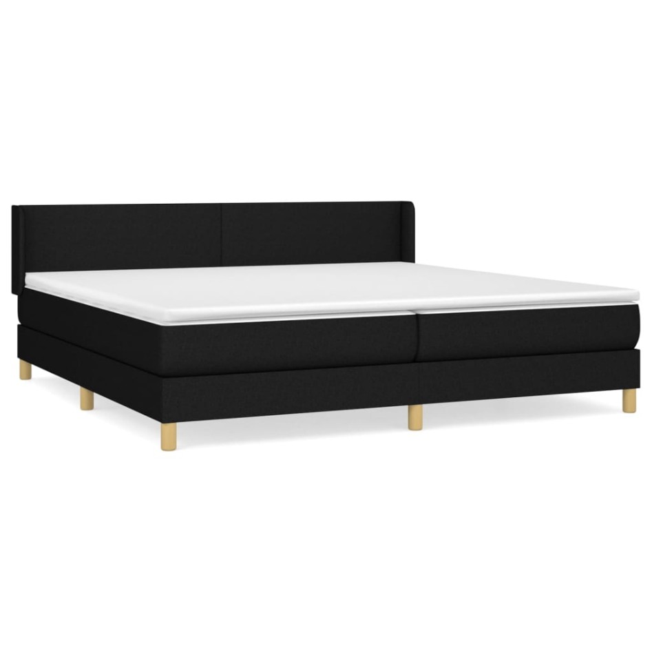 Cama box spring con colchón tela negro 200x200