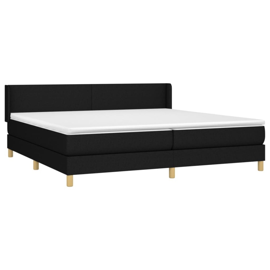 Cama box spring con colchón tela negro 200x200