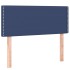 Cama box spring con colchón tela azul 80x200