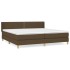 Cama box spring con colchón tela marrón oscuro 200x200