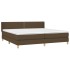 Cama box spring con colchón tela marrón oscuro 200x200