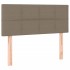 Cama box spring con colchón tela gris taupe 80x200