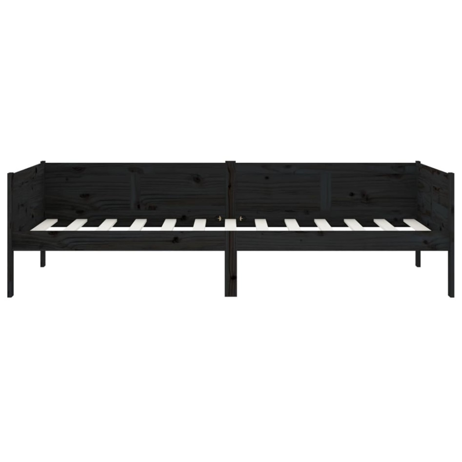 Sofá cama madera maciza de pino negro 90x190