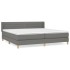 Cama box spring con colchón tela gris oscuro 200x200