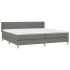 Cama box spring con colchón tela gris oscuro 200x200