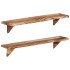 Estantes de pared 2 unidades madera maciza acacia 110x20x18