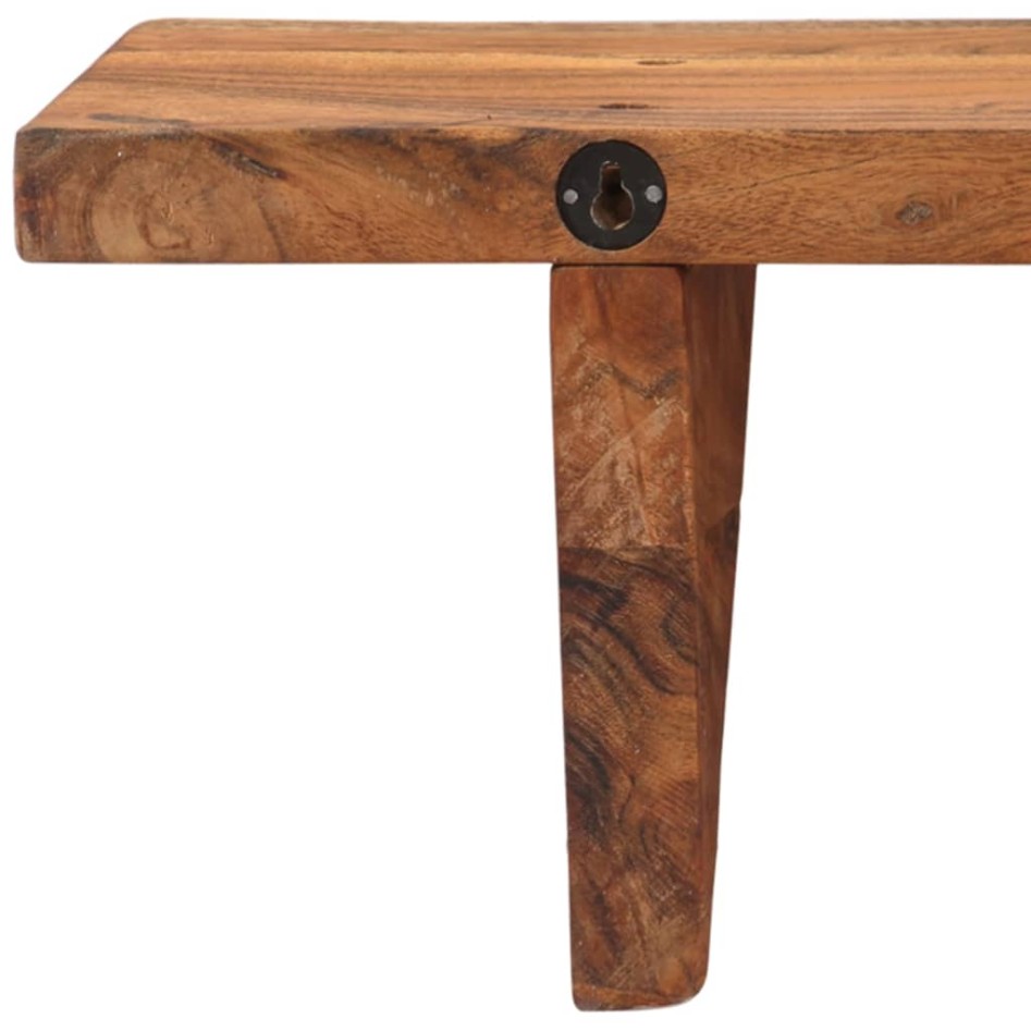 Estantes de pared 2 unidades madera maciza acacia 110x20x18