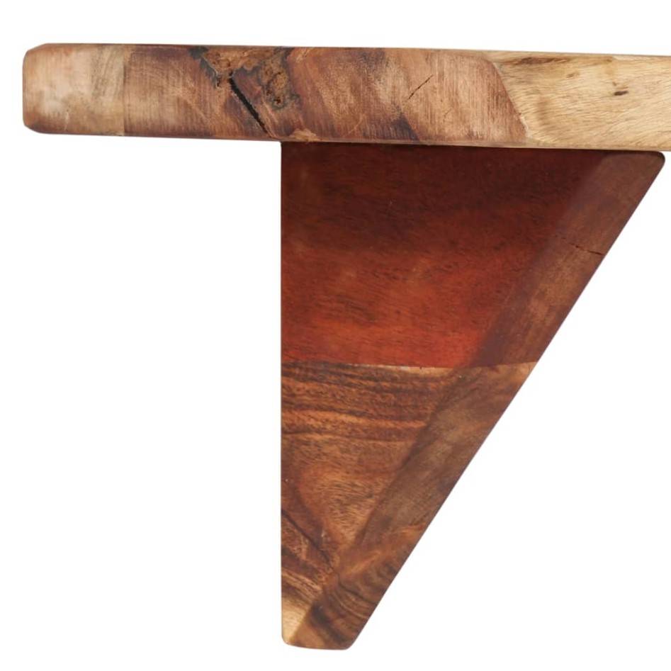 Estantes de pared 2 unidades madera maciza acacia 110x20x18