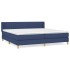 Cama box spring con colchón tela azul 200x200