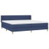 Cama box spring con colchón tela azul 200x200