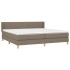 Cama box spring con colchón tela gris taupe 200x200