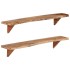 Estantes de pared 2 unidades madera maciza acacia 110x20x18