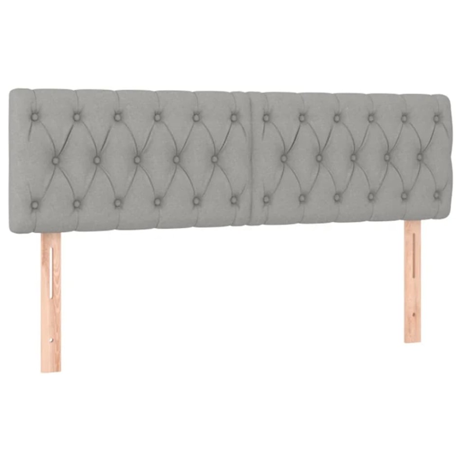 Cama box spring con colchón tela gris claro 140x190