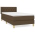 Cama box spring con colchón tela marrón oscuro 80x200