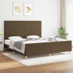 Cama sin colchón de tela marrón oscuro 180x200 cm