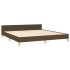 Cama sin colchón de tela marrón oscuro 180x200