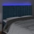 Cabecero con luces LED terciopelo azul oscuro 160x5x118/128
